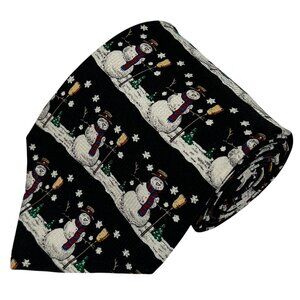 FN Men's 100% Silk Snowman Christmas Holiday Necktie Tie